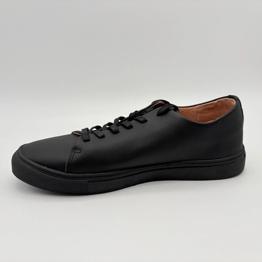 BYLT Lux Low Sneakers Mens Size 8.5 Black Leather Lace Up Shoes
